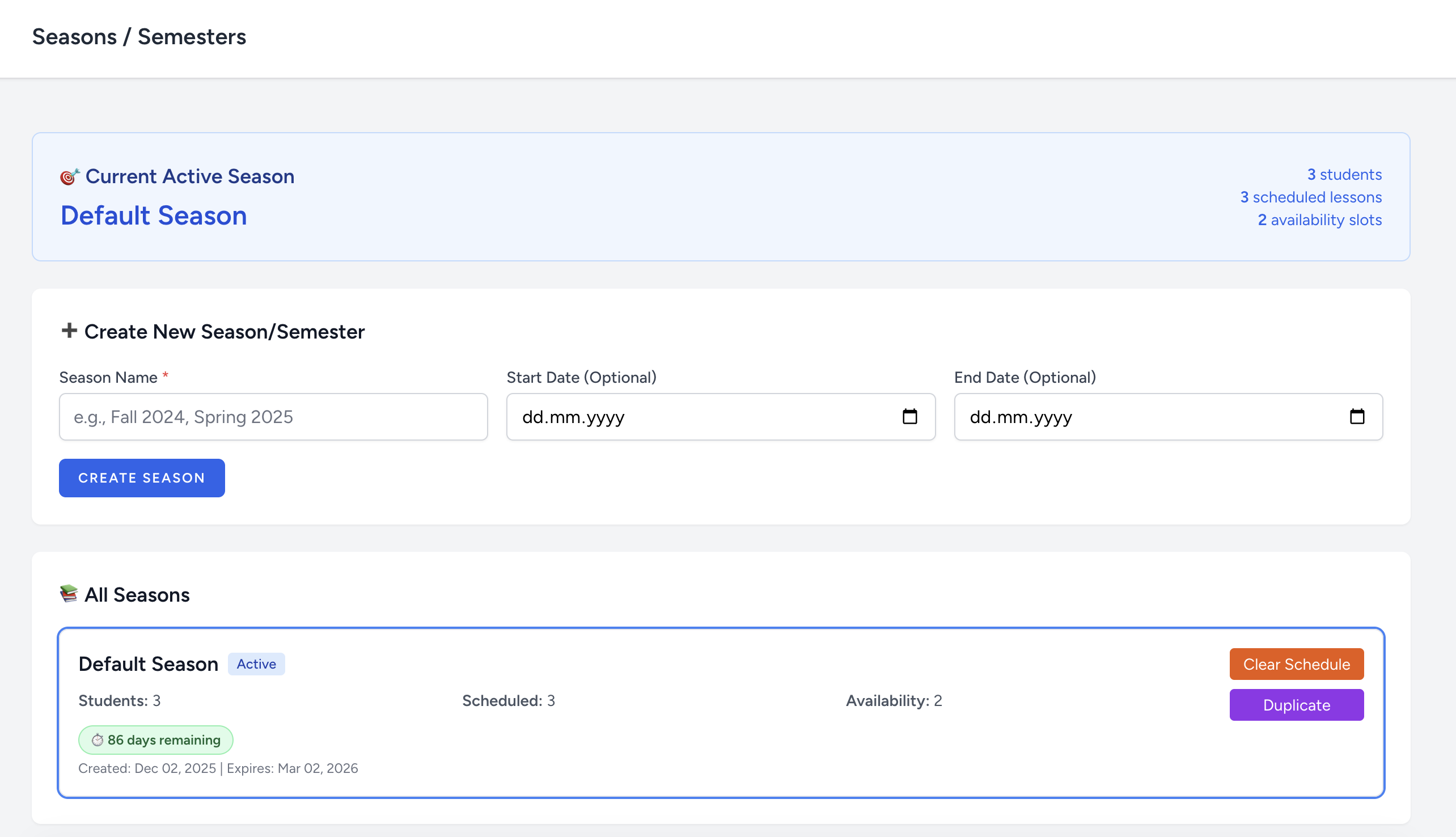 📅 Seasons – Dein Schuljahr im Griff